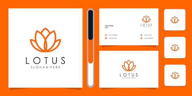 Modelo de logotipo de design de flores de lótus