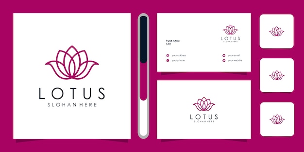 Modelo de logotipo de design de flores de lótus