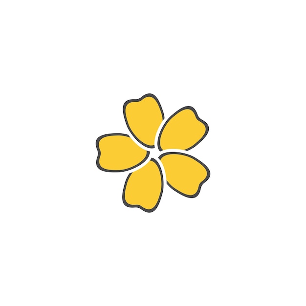 Modelo de logotipo de design de ilustração vetorial de ícone de flor plumeria