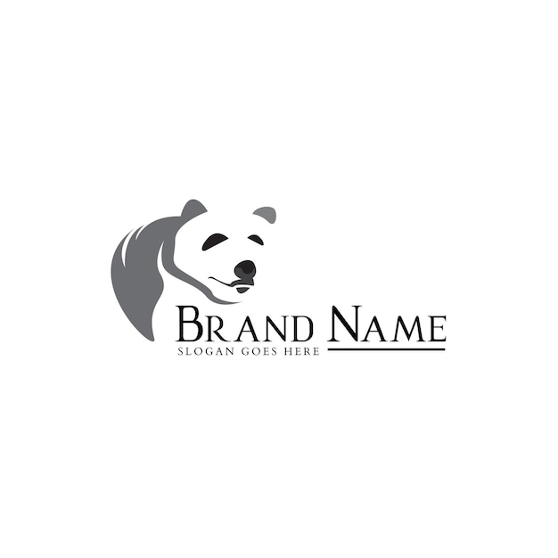 Modelo de logotipo de design de urso panda