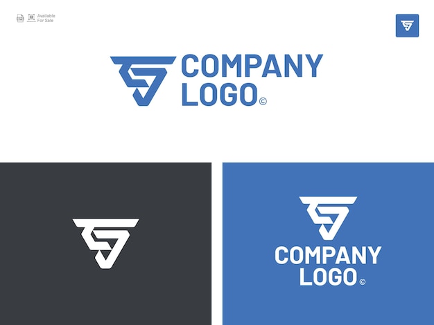 Modelo de logotipo de design plano EJ