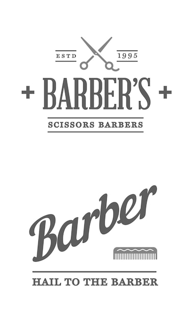 Modelo de logotipo de design vintage de barbearia