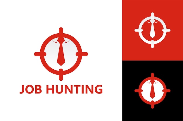 Modelo de logotipo de destino para caça a empregos - vetor premium