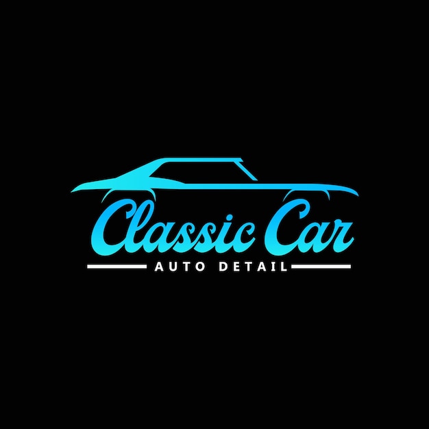 Vetor modelo de logotipo de detalhe de automóvel clássico