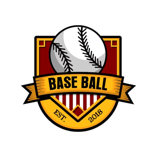 Modelo de logotipo de emblema de beisebol