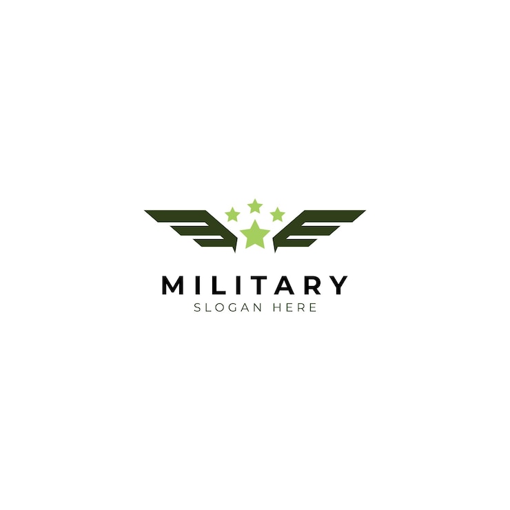 Vetor modelo de logotipo de emblema militar do exército elegante
