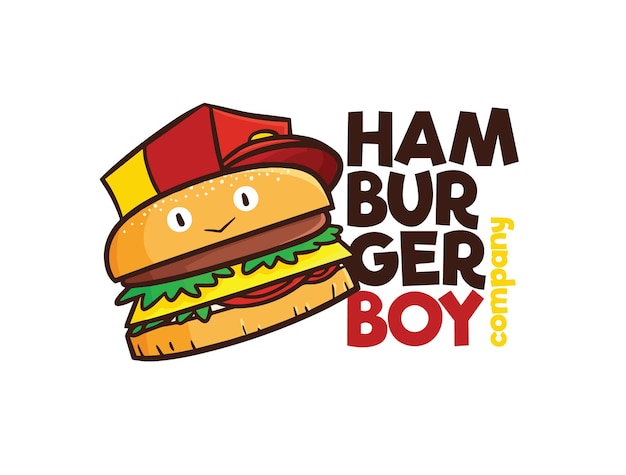 Modelo de logotipo de empresa de hambúrguer fofo