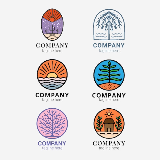 Vetor modelo de logotipo de empresa vintage em cores