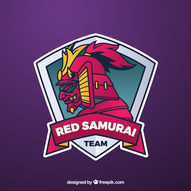 Modelo de logotipo de equipe de esportes-e com samurai