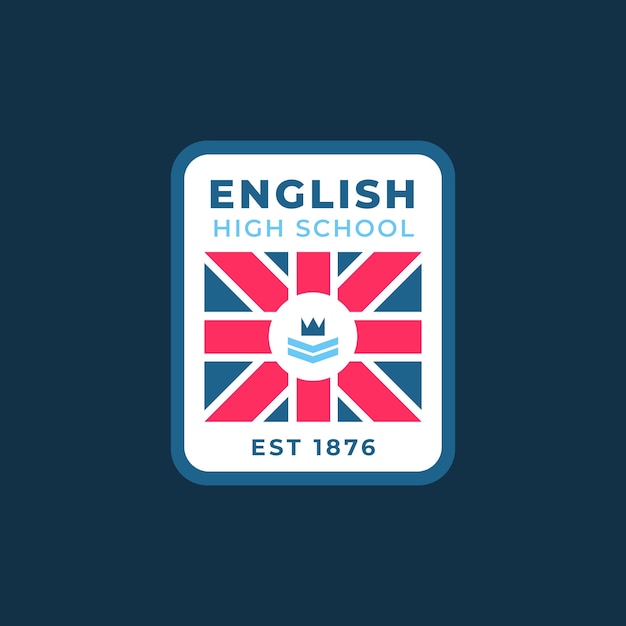 Modelo de logotipo de escola de inglês de design plano