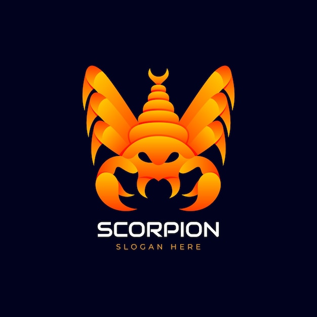 Vetor modelo de logotipo de escorpião em gradiente