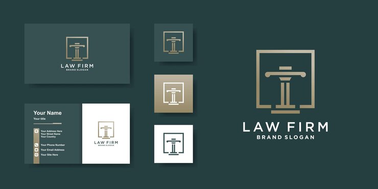 Vetor modelo de logotipo de escritório de advocacia com conceito moderno