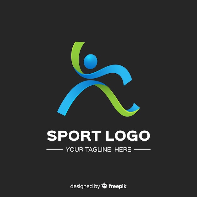 Vetor modelo de logotipo de esporte moderno com design abstrato