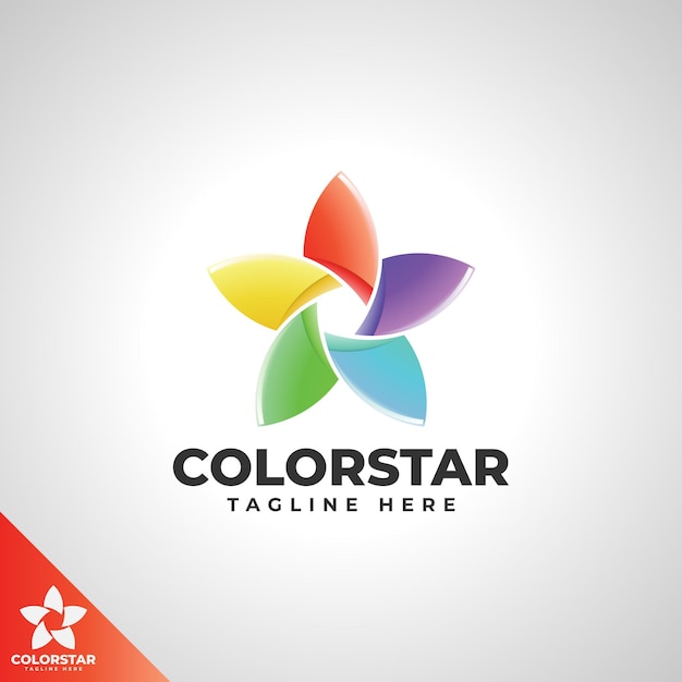 Vetor modelo de logotipo de estrela colorida