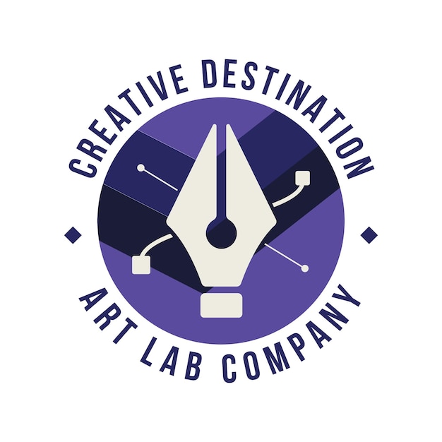 Modelo de logotipo de estúdio de design para negócios criativos distintivo de agência de designers para artistas empresa de laboratório de arte de destino criativo rótulo de vetor de estoque isolado