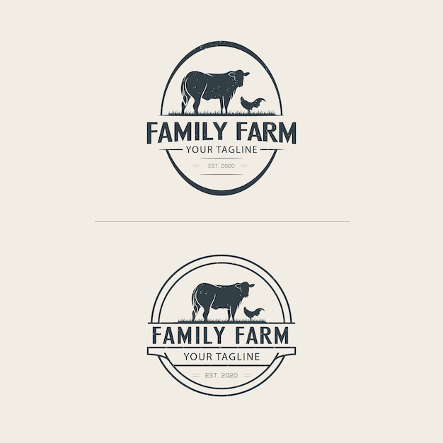 Modelo de logotipo de fazenda familiar