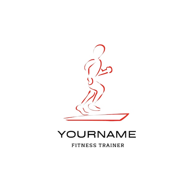 Modelo de logotipo de fitness minimalista ilustrado