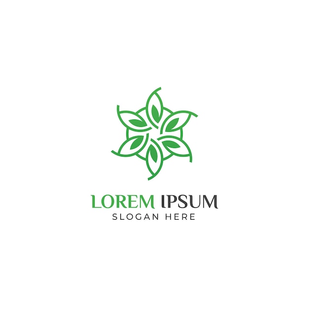 Modelo de logotipo de folha premium