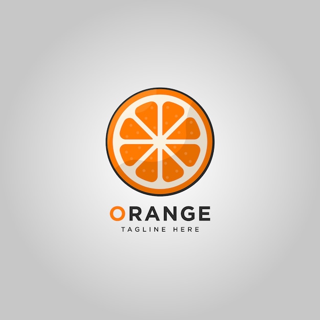 Vetor modelo de logotipo de fruta laranja