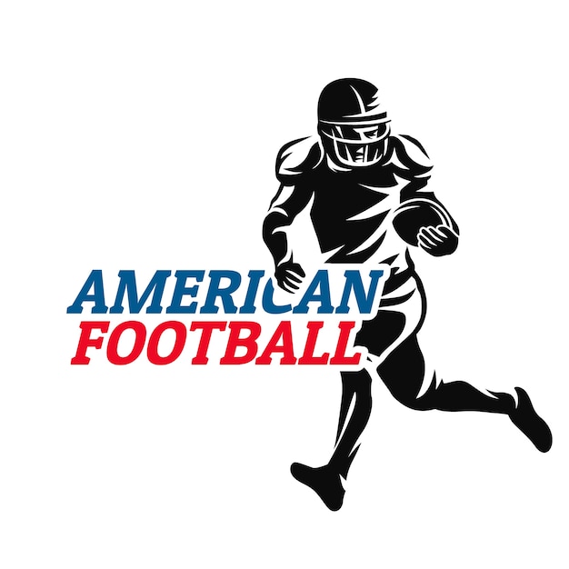 Modelo de logotipo de futebol americano de design plano desenhado à mão