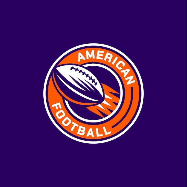 Vetor modelo de logotipo de futebol americano desenhado à mão