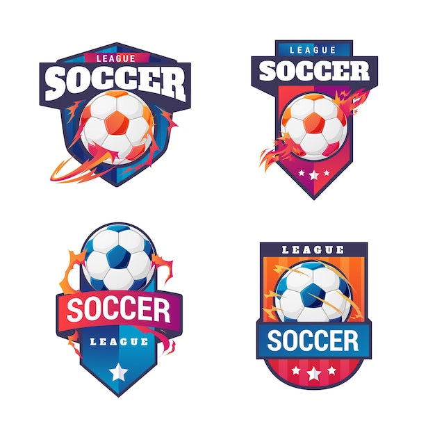 Modelo de logotipo de futebol gradiente