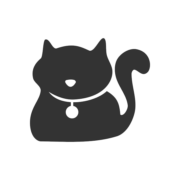 Modelo de logotipo de gato ilustração do ícone identidade da marca ilustração isolada e plana gráfico vetorial