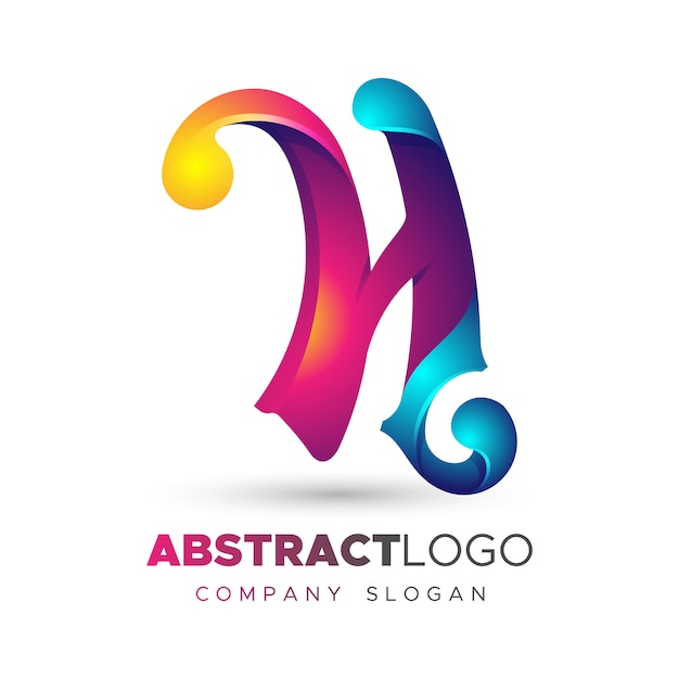 Modelo de logotipo de gradiente com forma abstrata