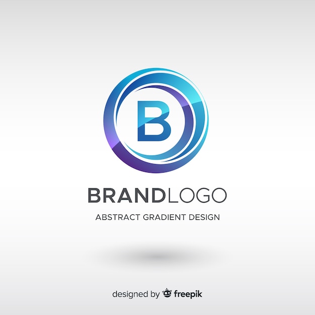 Vetor modelo de logotipo de gradiente com forma abstrata