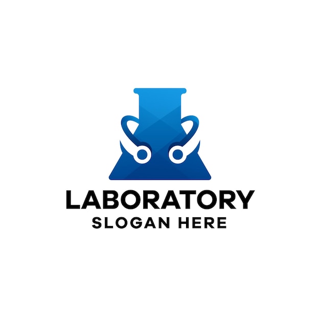 Modelo de logotipo de gradiente de laboratório