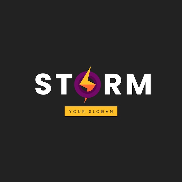 Vetor modelo de logotipo de gradiente de tempestade