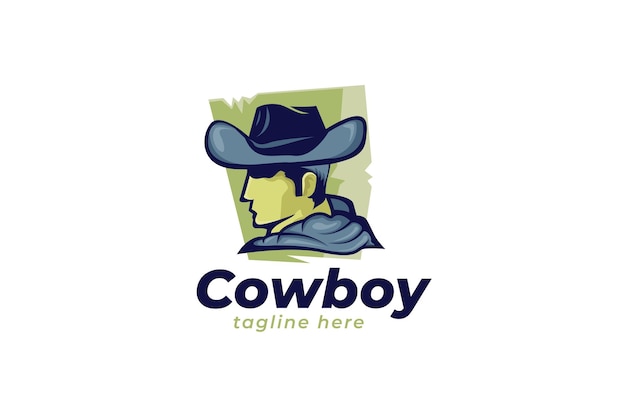 Modelo de logotipo de homens de cowboy moderno