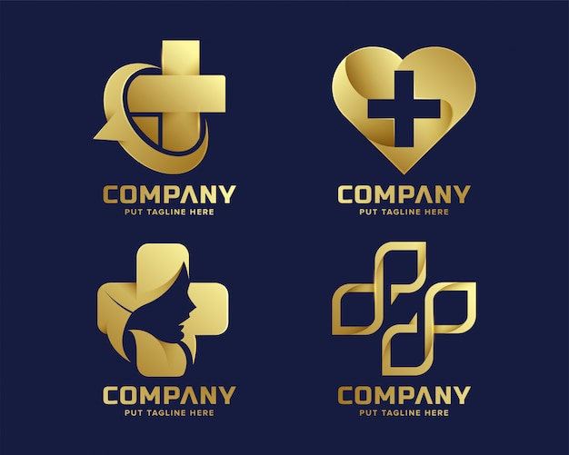 Modelo de logotipo de hospital médico de luxo premium para empresa