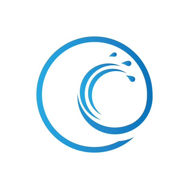 Modelo de logotipo de ícone de onda de água