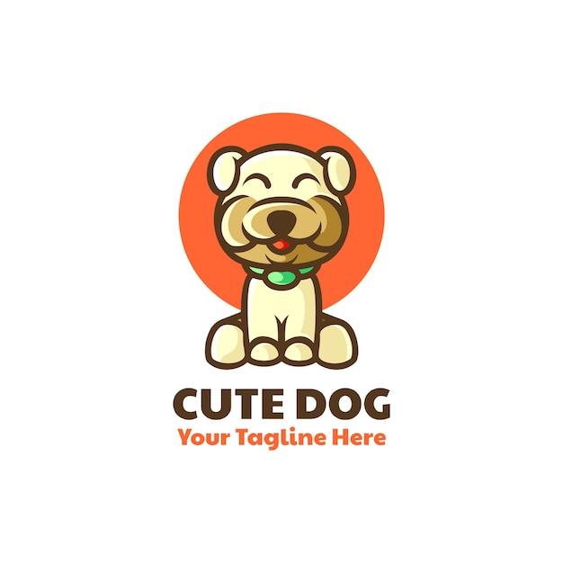 Vetor modelo de logotipo de ilustração de logotipo bonito dog