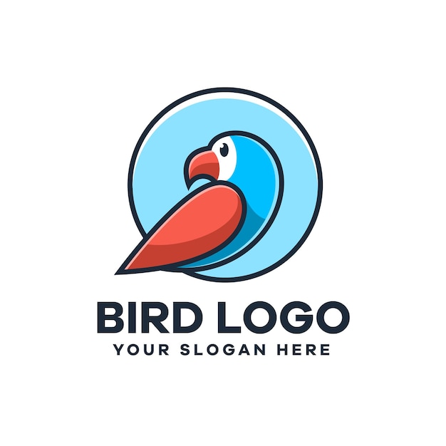 Modelo de logotipo de ilustração de pássaro