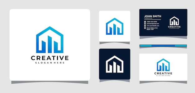 Modelo de logotipo de imóveis de casa com inspiração de design de cartão de visita