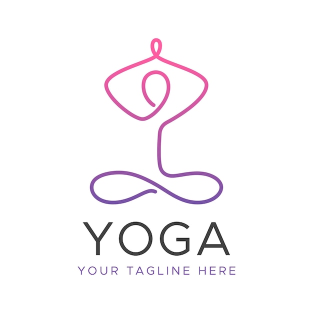 Modelo de logotipo de ioga corpo humano asana