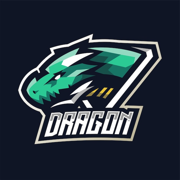 Modelo de logotipo de jogo de esporte de dragão