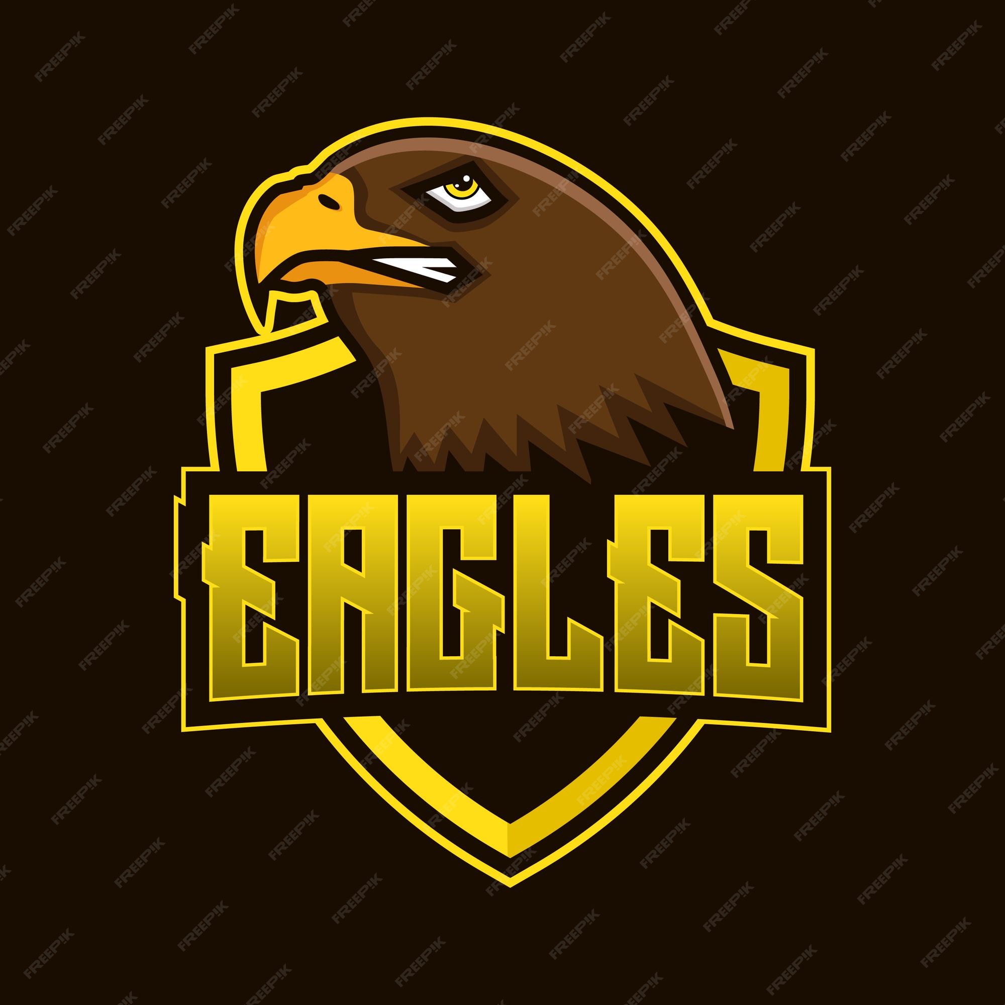 Modelo de vetor de logotipo de jogo de mascote de esports eagles