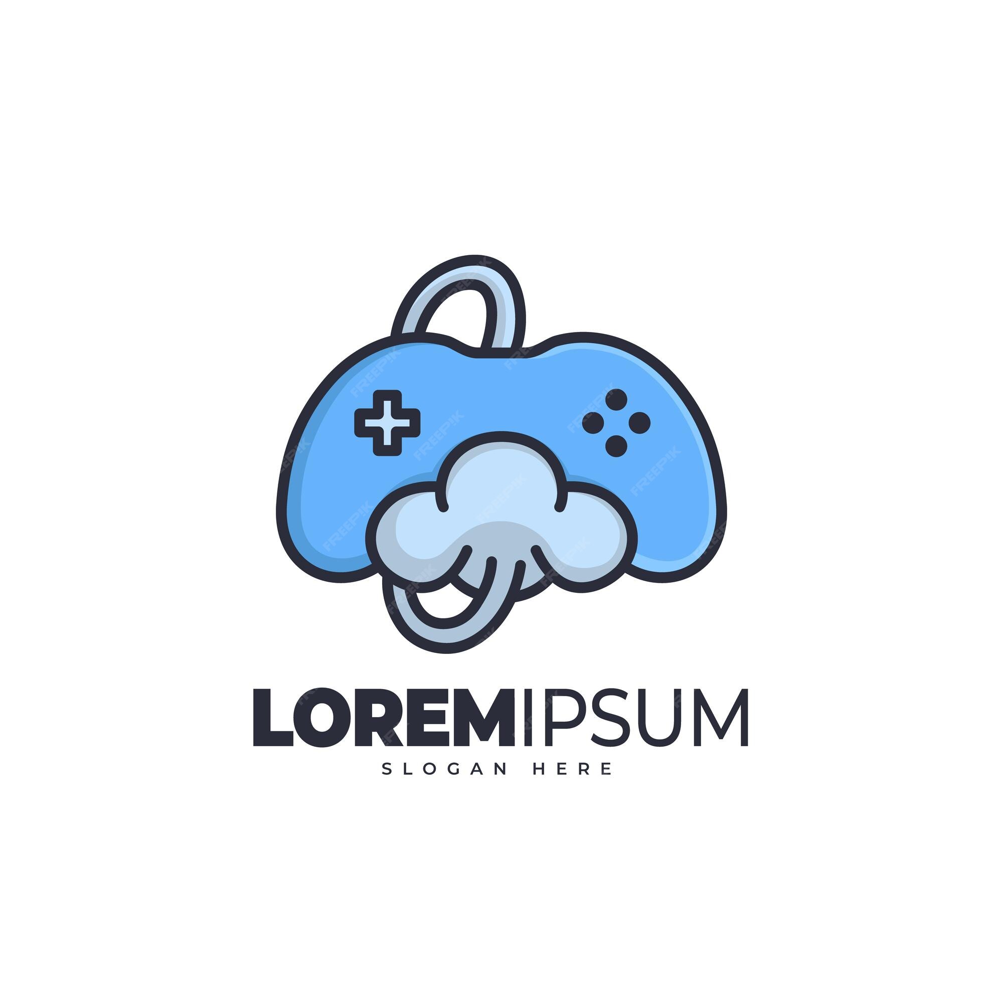design de logotipo de jogos em nuvem. design de logotipo moderno