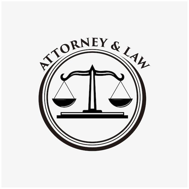 Vetor modelo de logotipo de justiça de advogado
