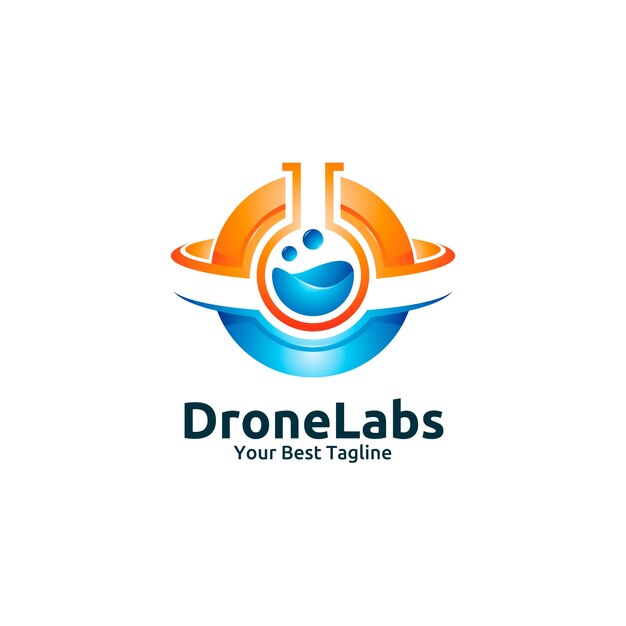 Modelo de logotipo de laboratórios drone