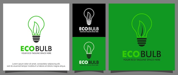 Vetor modelo de logotipo de lâmpada ecológica