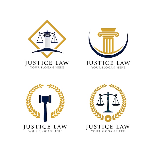 Vetor modelo de logotipo de lei justiça.