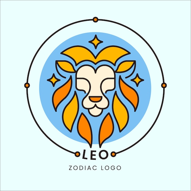 Modelo de logotipo de leo plano