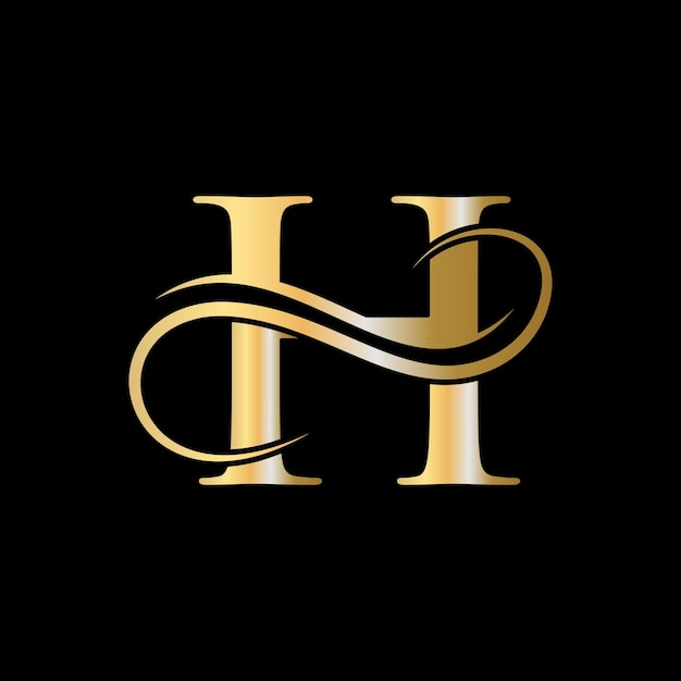 Modelo de logotipo de letra h de luxo. luxuoso logotipo h para sinal de moda, beleza e spa