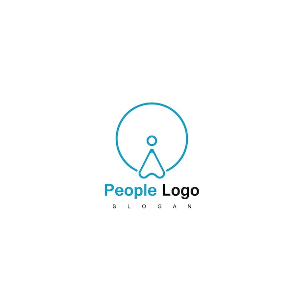 Modelo de logotipo de linha de pessoas