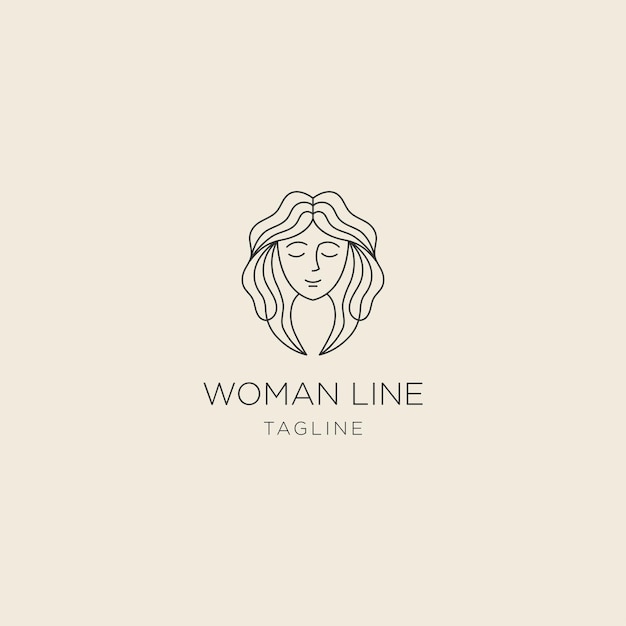 Vetor modelo de logotipo de linha feminina