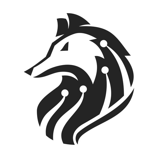 Modelo de logotipo de lobo ícone de identidade de marca isolado abstracto gráfico vetorial